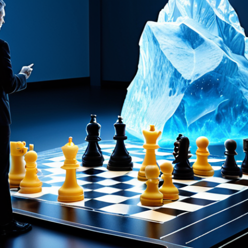 Home 11 **Prompt 1: The Strategic Iceberg & Chessboard of Competition**
"A sophisticated business strategist, facing a translucent digital chessboard, points to a projected holographic piece, representing their company. Behind them, a vast, illuminated iceberg emerges from a digital ocean, with its base subtly hinting at unseen market forces, indirect competitors, and future disruptions. The atmosphere is analytical and forward-looking, emphasizing the need to understand both obvious rivals and hidden threats in a rapidly digitalizing market, all geared towards a successful business exit strategy. The scene blends strategic thinking with modern technology."